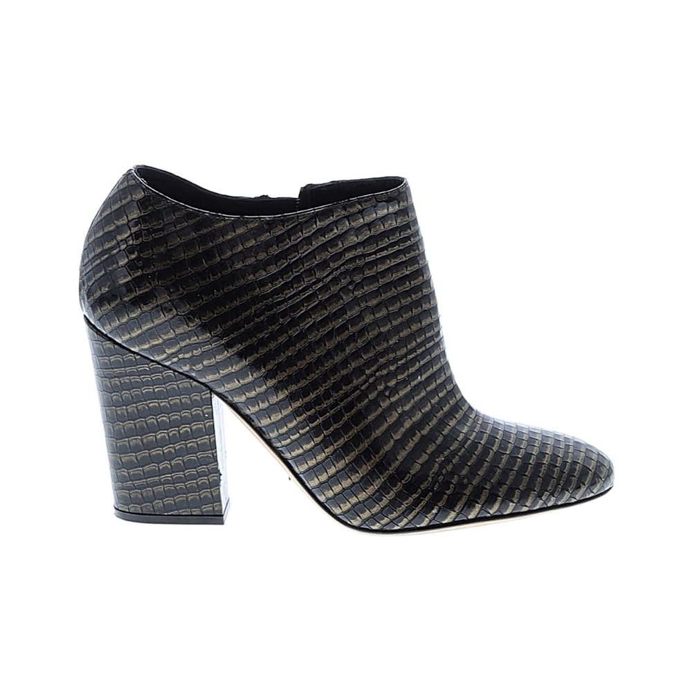 Sergio Rossi Black/Gold Textured Block Heeled Boots (3*)